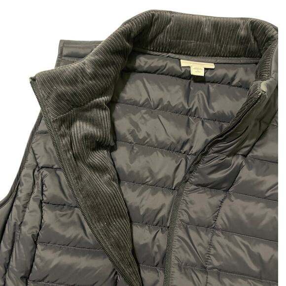 J. Jill Down Longline Puffer Vest Large Petite Cabincore Quilted Zip Corduroy - Picture 7 of 9